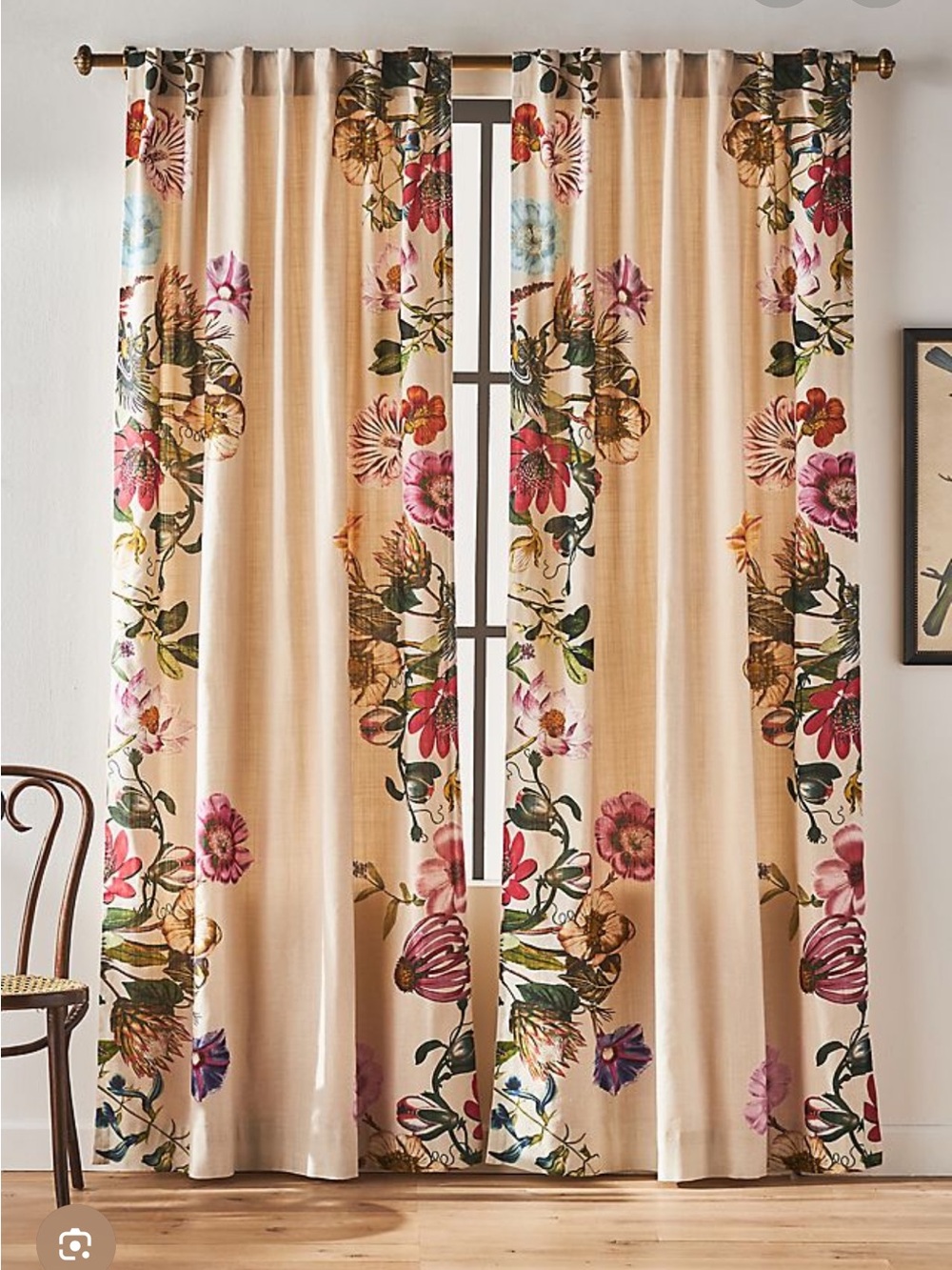 Anthropologie Rowena Floral Curtain
